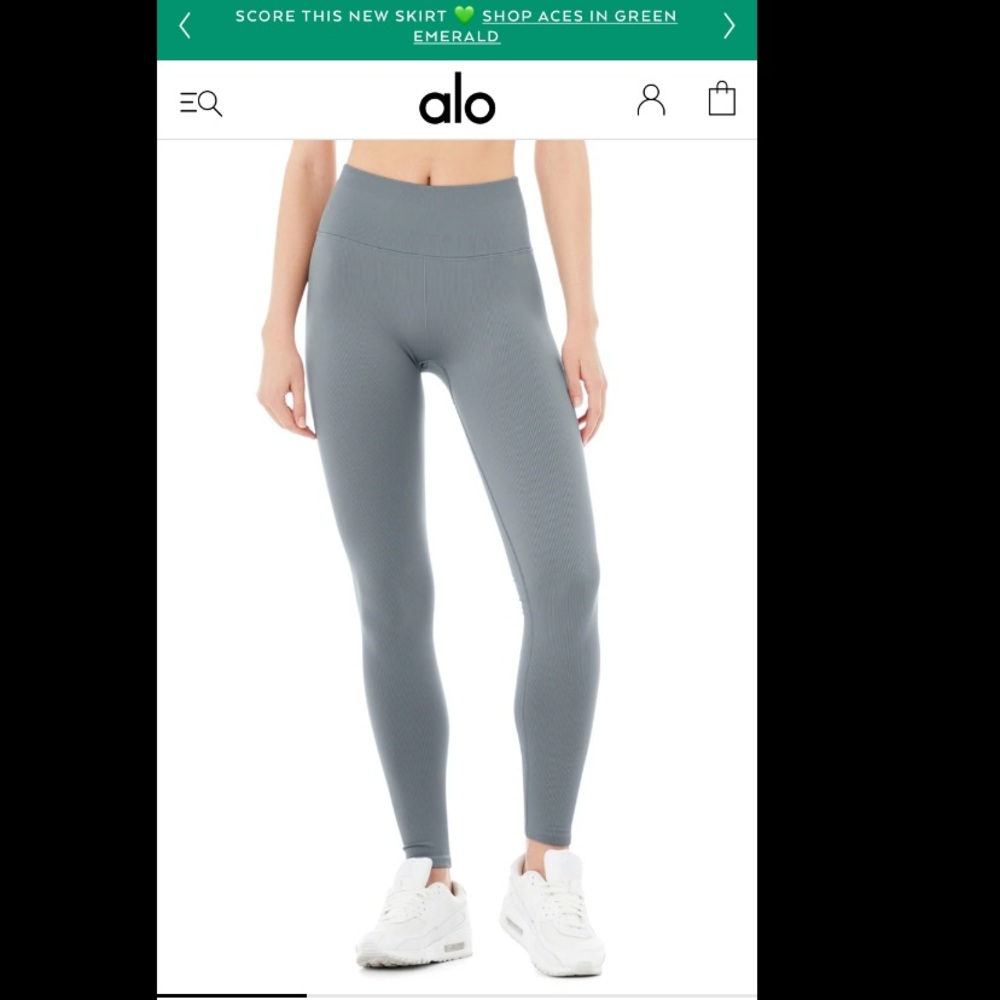 Alo Yoga Seamless High-Waist Ribbed Leggings